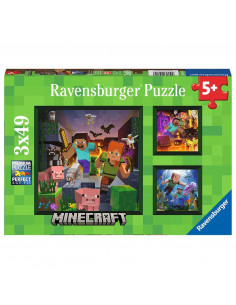 Puzzle Minecraft, 3X49 Piese,RVSPC05621 2