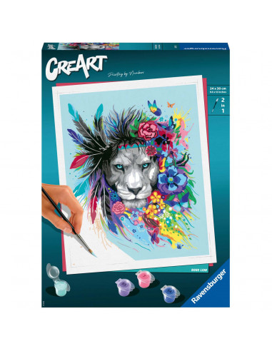 Pictura Pe Numere - Leu Colorat,RVSPBN20130