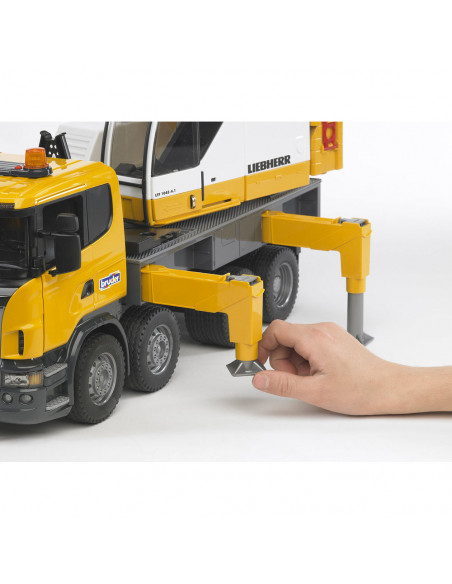 Bruder - Camion Cu Macara Scania R-Series Liebherr Cu Lumini Si