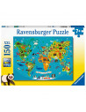 Puzzle Harta Lumii Cu Animale, 150 Piese,RVSPC13287