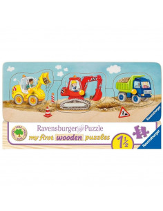 Puzzle Lemn Utilaje Constructii, 3 Piese,RVSPC03066 2