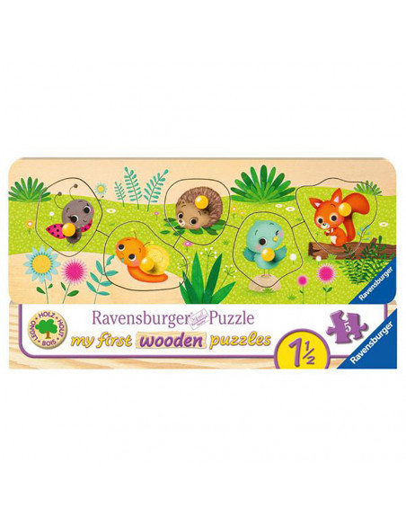 Puzzle Lemn Animalute, 5 Piese,RVSPC03122