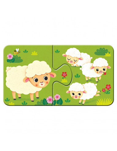Puzzle Animale Si Puiutii Lor, 9X2 Piese,RVSPC03123