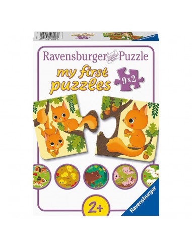 Puzzle Animale Si Puiutii Lor, 9X2 Piese,RVSPC03123