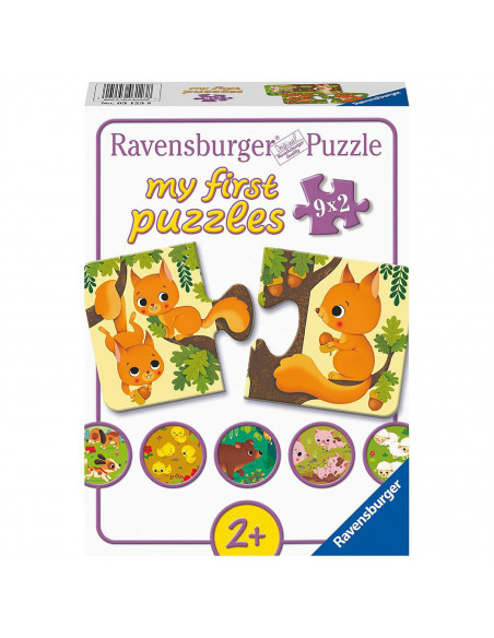Puzzle Animale Si Puiutii Lor, 9X2 Piese,RVSPC03123