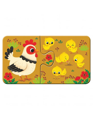 Puzzle Animale Si Puiutii Lor, 9X2 Piese,RVSPC03123