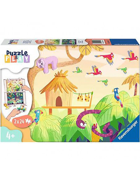 Puzzle Si Joc Expeditie In Jungla, 2X24 Piese,RVSPC05593