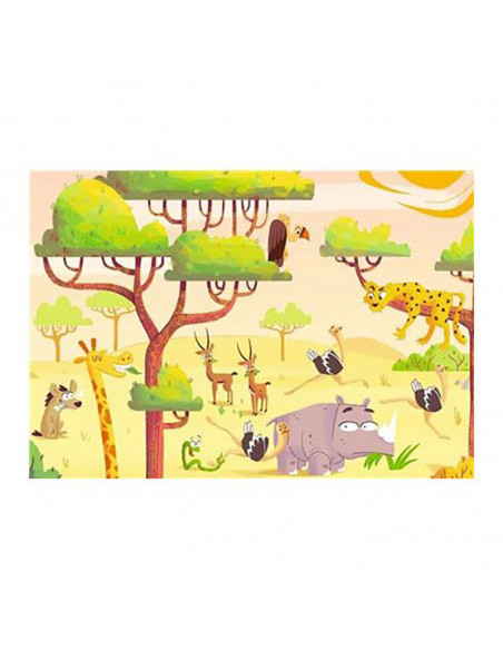 Puzzle Si Joc Animale Din Safari, 2X24 Piese,RVSPC05594