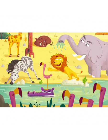 Puzzle Si Joc Animale Din Safari, 2X24 Piese,RVSPC05594