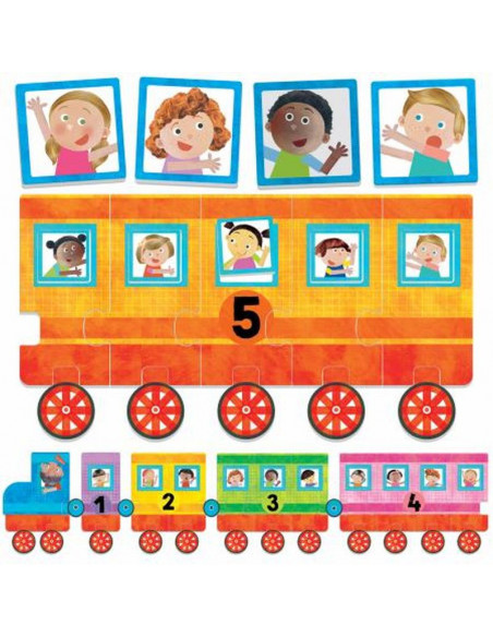 Headu Ecoplay - Puzzle Micul Tren 123,HE28566