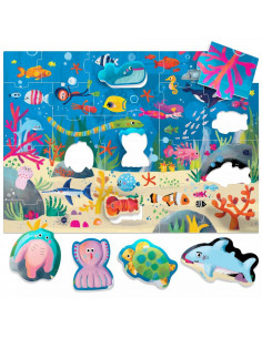 Headu Ecoplay - Puzzle Animalute In Ocean,HE29563