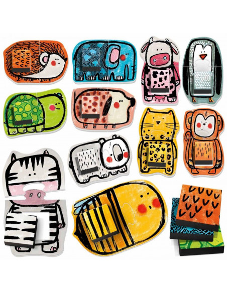 Headu Ecoplay - Puzzle-Uri Sa Potrivim Animalele,HE28610