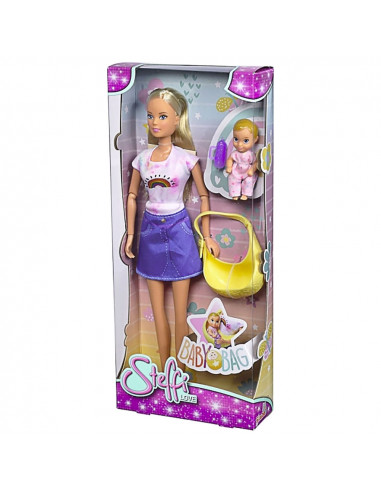 Papusa Simba Steffi Love Baby Bag 29 cm cu accesorii,S105733538