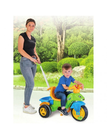 Tricicleta Pilsan Caterpillar green cu maner,PL-07-128-GR