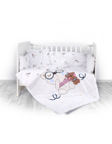 Set lenjerie pat 7 piese Lily, bumbac ranforce, Bear
