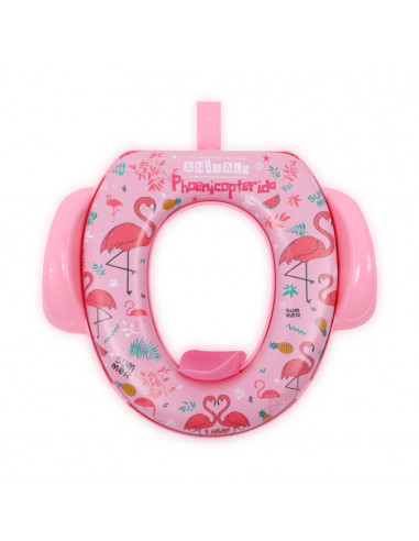 Reductor moale pentru toaleta, cu manere, Pink