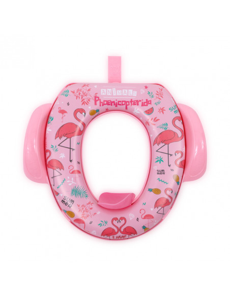 Reductor moale pentru toaleta, cu manere, Pink