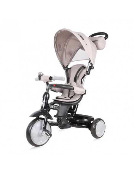 Tricicleta pentru copii, Lucky Crew, multifunctionala, Grey &