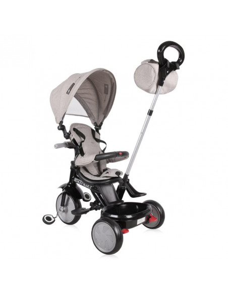 Tricicleta pentru copii, Lucky Crew, multifunctionala, Grey &