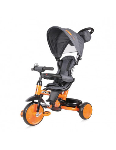 Tricicleta pentru copii, Lucky Crew, multifunctionala, Black &