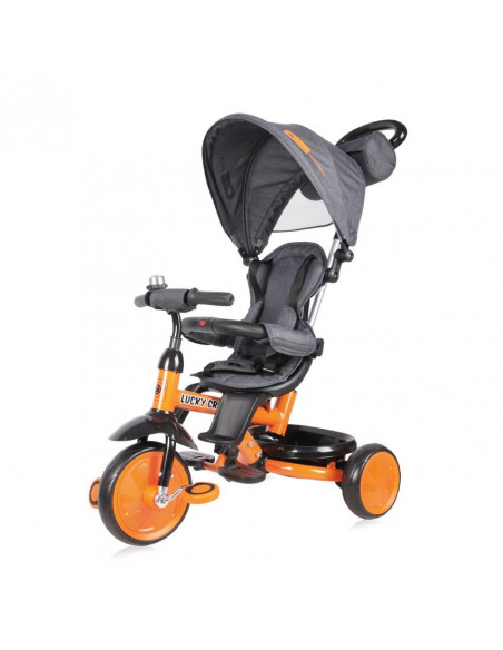 Tricicleta pentru copii, Lucky Crew, multifunctionala, Black &