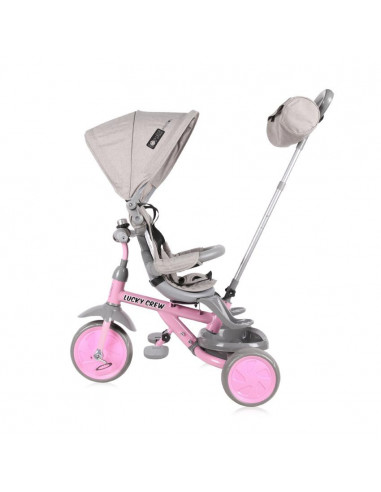 Tricicleta pentru copii, Lucky Crew, multifunctionala, Grey &