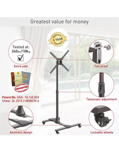 ﻿Suport TV de podea, Barkan SW310H, Reglabil, 13"- 65", VESA 2