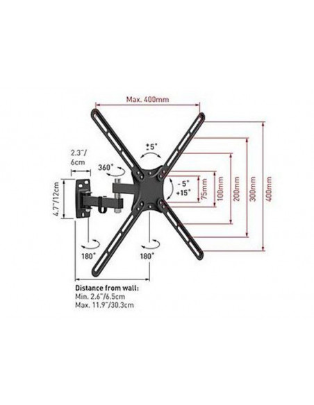 Suport TV de perete, Barkan E3423, Fix, 13"- 58", VESA 400 x