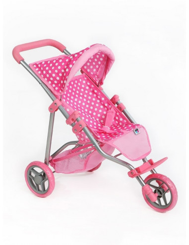 Carucior sport pentru papusi PlayTo Olivie Roz/Alb,16828