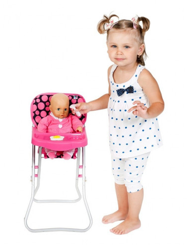 Scaun de masa pentru papusi PlayTo Dorotka Roz,22486