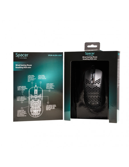 MOUSE Spacer - gaming, gaming, cu fir, USB, optic, 6.400 dpi MOUSE Spacer - gaming, gaming, cu fir, USB, optic, 6.400 dpi