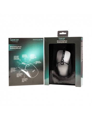 MOUSE Spacer - gaming, gaming, cu fir, USB, optic, 6.400 dpi