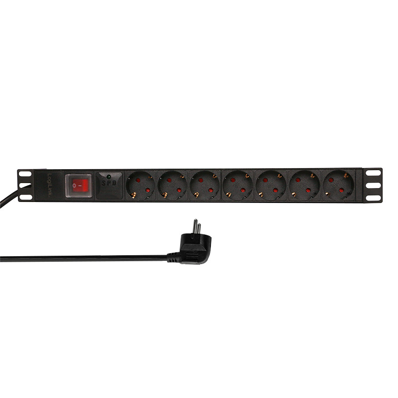 PDU LOGILINK 1U pt. rack 19 inch, 7 prize Schuko, intrare Schuko, max 16