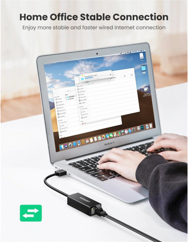ADAPTOR RETEA Ugreen, "CR110" USB 2.0 to Gigabit RJ-45 10/100