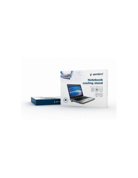 STAND GEMBIRD notebook 15", sita metal, fan 12cm, LED light
