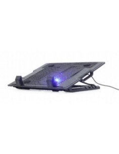 STAND GEMBIRD notebook 17", sita metal, fan 15cm cu led light 2