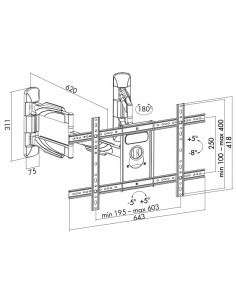 STAND de perete, colt de camera LOGILINK, pt 1 TV/monitor plat 2
