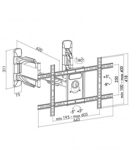 STAND de perete, colt de camera LOGILINK, pt 1 TV/monitor plat