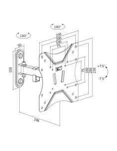 SUPORT de perete LOGILINK, pt 1 TV/monitor plat, diag. max 42 2