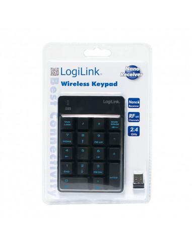 TASTATURA numerica Logilink, wireless, 18 taste, negru