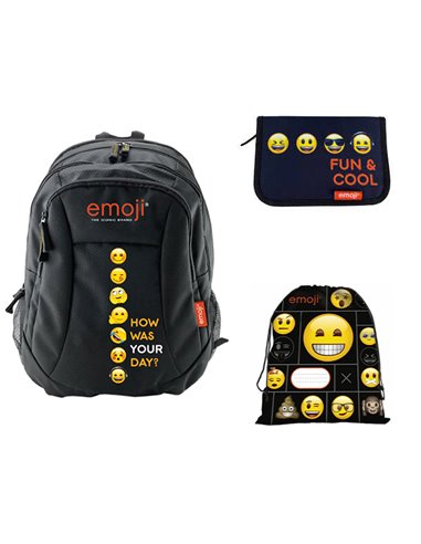 Set scoala Emoji Model 2 - Ghiozdan scoala, Penar neechipat 1