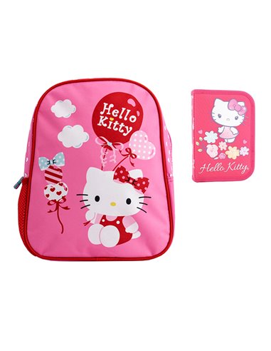 Set Gradinita Hello Kitty - Ghiozdan gradinita, Penar neechipat
