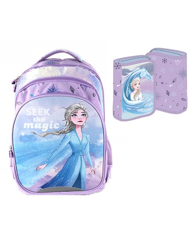 Set scoala Frozen 3 - Ghiozdan scoala clasele I-IV, Penar