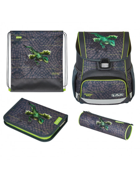 50037445,Ghiozdan echipat Herlitz Loop plus, Motiv dragon tale