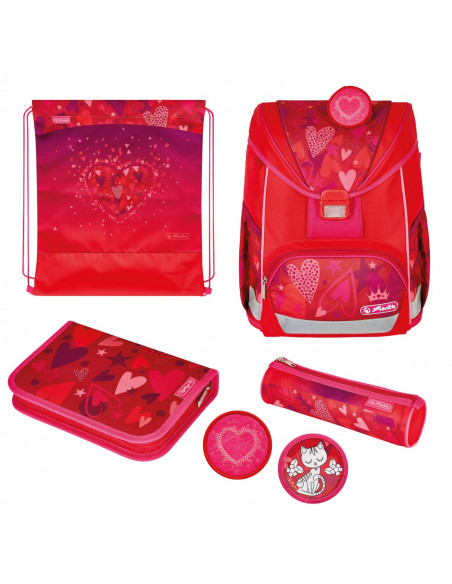 50037704,Ghiozdan echipat Herlitz ultralight plus, Motiv sweet hearts