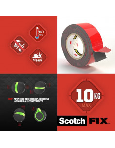 Bandă dublu adezivă montare exterior, 19 mm x 1,5 m 2