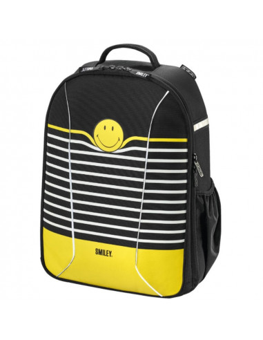 50015160,Rucsac Be.Bag Airgo, Smiley World Black Stripes - Herlitz
