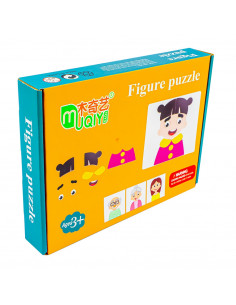 Puzzle magnetic, din lemn, Meserii/Familie,ROB-WZW-0815