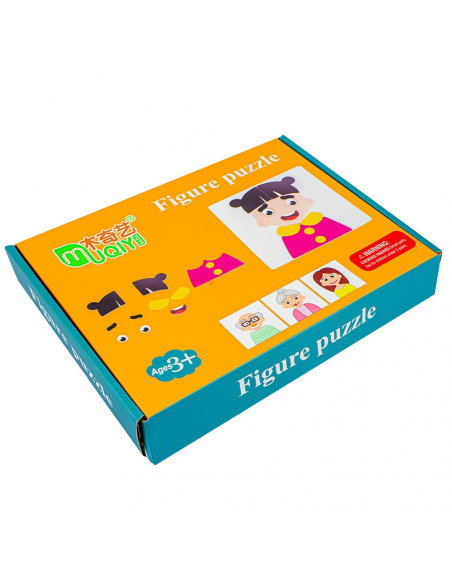 Puzzle magnetic, din lemn, Meserii/Familie,ROB-WZW-0815
