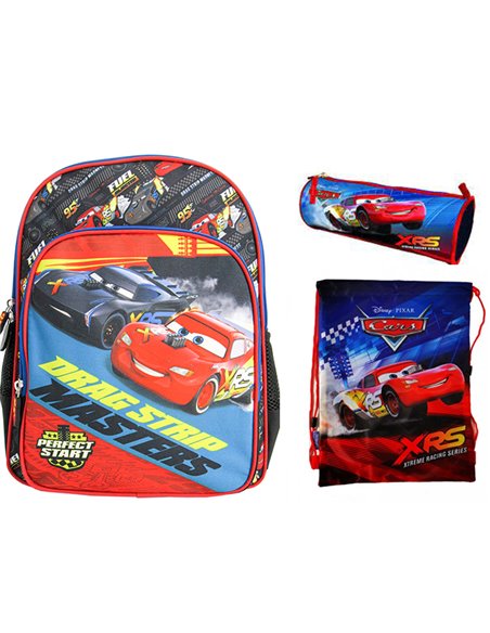 Set scoala Cars - Ghiozdan scoala clasa 0, Penar etui si Sac